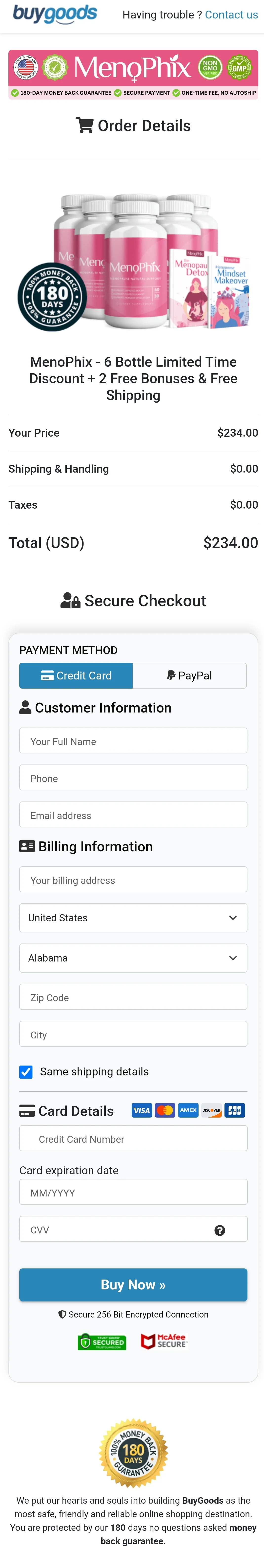 MenoPhix Order Form